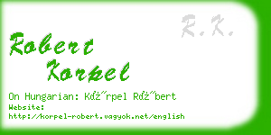 robert korpel business card